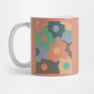 Retro Groovy Egg Flowers - Soft Autumn Seasonal Color Palette Mug